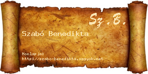 Szabó Benedikta névjegykártya